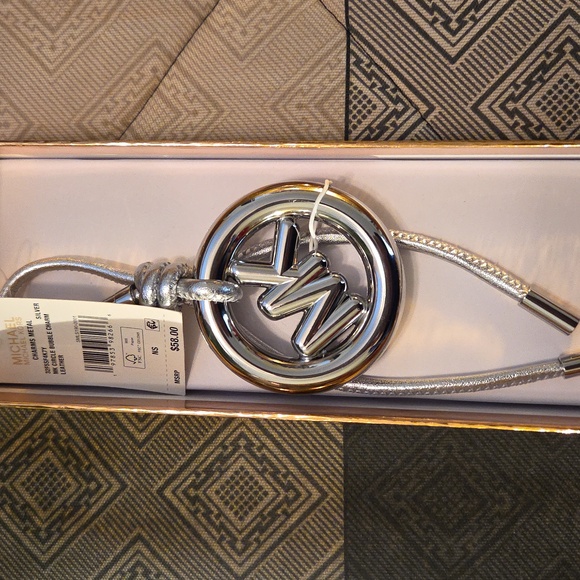 Michael Kors Accessories - Michael Kors NWT In Box Silver Key Holder Or Bag Charm